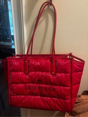 kate spade Red Quilted Puffer Tote